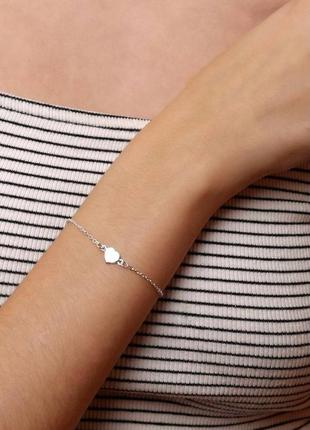 Браслет серебро 925 серебряный сердце 4098