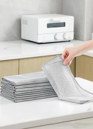 Мягкий скребок для посуды из нейлоновой проволки не царапает чувствительные поверхности 20х20см 10шт