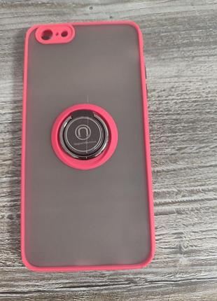Бампер з магнітним тримачем і кільцем підставкою на iphone 6 plus
