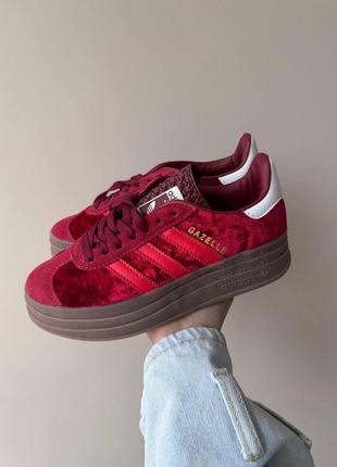 Кроссовки adidas gazelle bold bright red premium