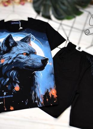 К-м на мальчика "волк" голубой