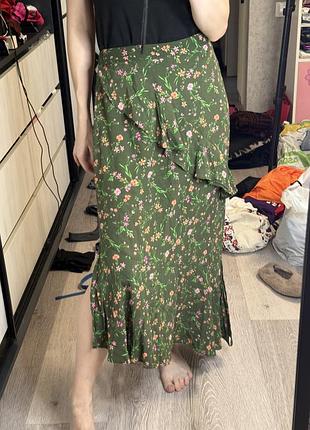Юбка асиметрія спідниця в квіти