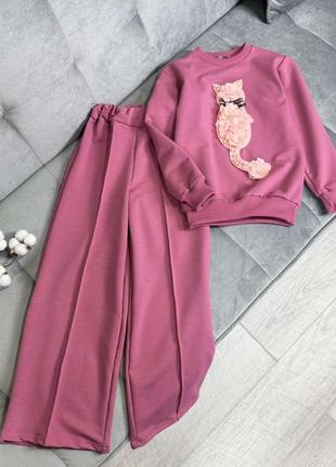 🐼костюм двунитка,  штани палацо