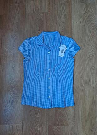 Блузка с коротким рукавом в школу для девочки