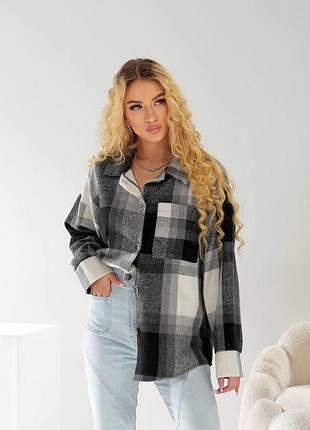 ❗️ 7 кольорів ❗️ жіноча сорочка у клітинку на ґудзиках байка