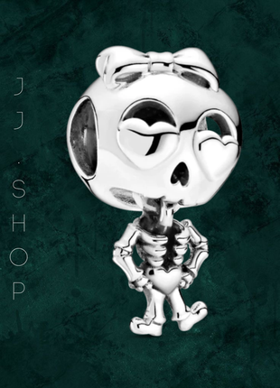 Серебряная бусина шарм "скелет" pandora (пандора) 799070c00