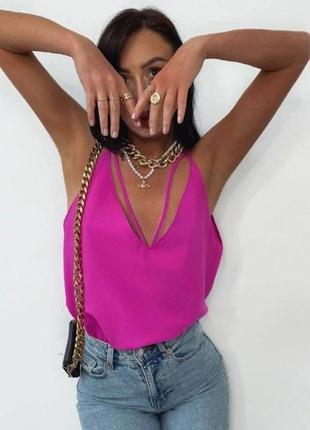 Легкая летняя майка топ в цветах