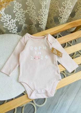 Боди на длинный рукав на 0-3 месяцев