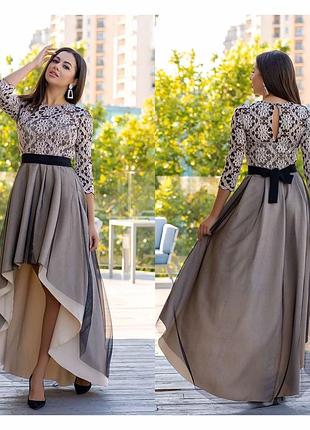 Платье асимметрия на свадьбу, выпускное, освоено