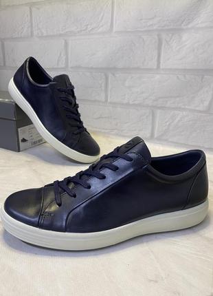 Чоловічі, шкіряні кеди ecco soft 7 m, zm5522, 47036401303, оригінал