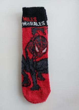 Теплые носки со стоперами спайдермен размер 31-34