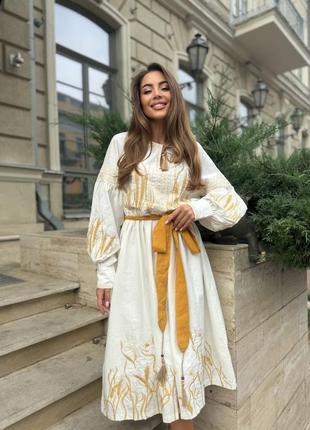 Платье вышиванка с поясом