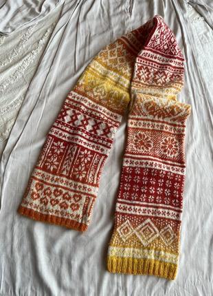 Этно шарф из шерсти