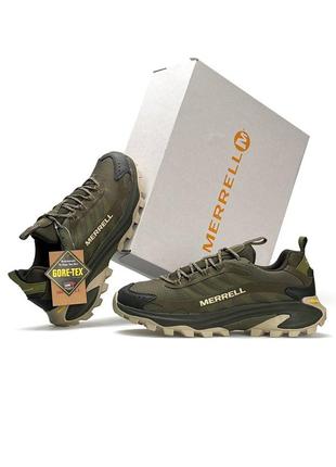 Кроссовки мужские merrell moab speed ​​2 gore-tex khaki