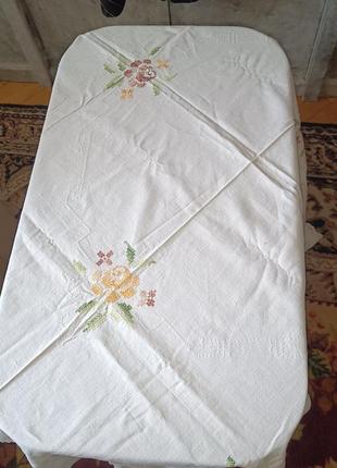 Скатерть вышивка лен винтаж