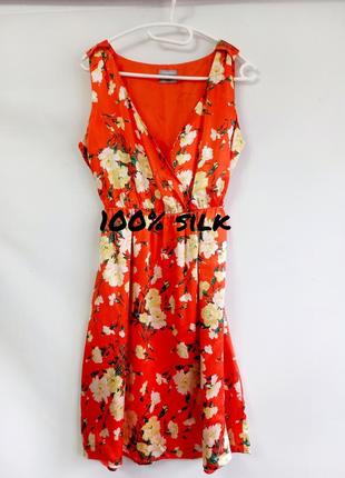 100% шелковое платье в цветочный принт от maddison