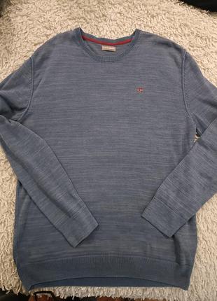 Мужской стильный джемпер, лонгслив, свитер оригинальный napapijri размера м made in india