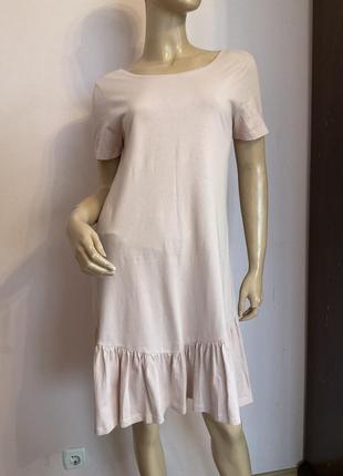 Рожева трикотажна бавовняна сукня/ м/ brend vero moda