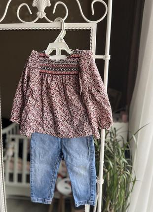 Комплект джинсы и блуза zara