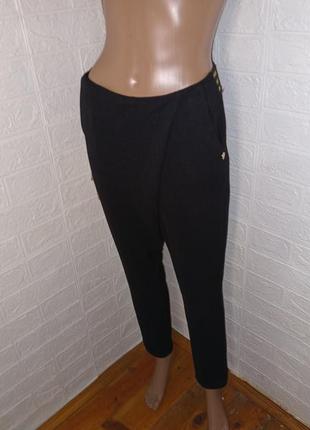 Женские черные повседневные брюки с люрексом на резинке