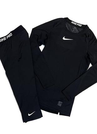 Оригинальный сет nike crean pro / размер s/ рашгард nike crean pro / лосины nike crean pro / спортивный костюм nike crean / спортивный костюм найк / термо костюм найк /1