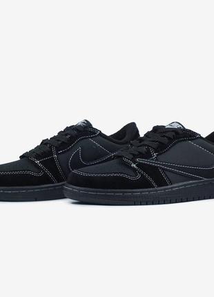 Кросівки nike air jordan 1 low og sp travis scott black phantom