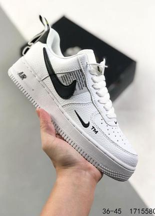 Кросівки найк єір форс білі з чорним nike air force 1 white/black