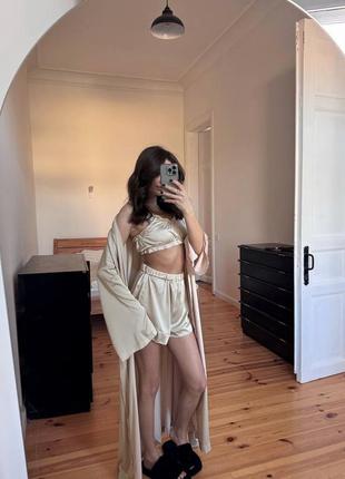 Идеальный шелковый комплект тройка для дома ☺️