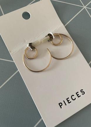 Серьги кольца pieces с сайта asos