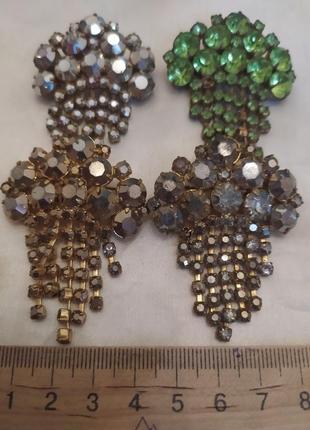 Брошь винтаж времён ссср, чешское стекло.