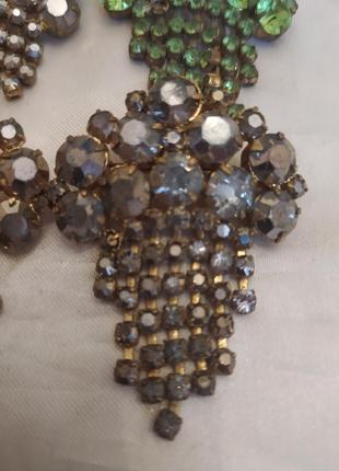 Брошь винтаж времён ссср, чешское стекло.