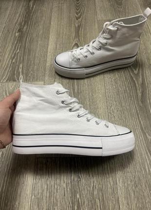 Высокие белые кеды кеди на платформе primark 40p