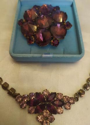 Набор чешское стекло, винтаж, времён ссср.