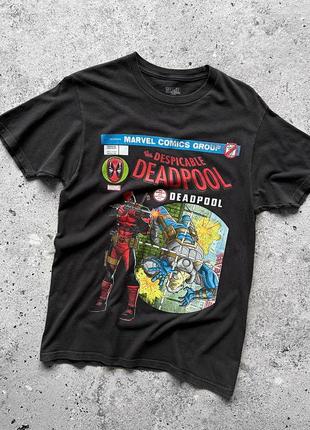 Deadpool marvel comics vintage 90s short sleeve t-shirt big print винтажная футболка с принтом