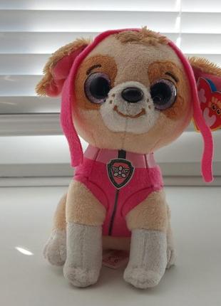 Мягкая игрушка ty beanie boos boo's щенячий патруль скай собачка собака собачий патруль партуль skye