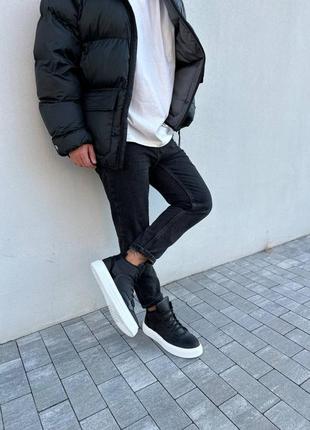 Ботинки мужские кожаные черные демисезонные4 фото