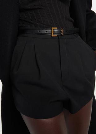 Saint laurent пояс - cassandre slim leather belt 70см