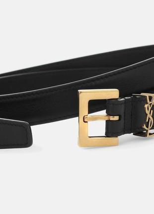 Saint laurent пояс - cassandre slim leather belt 70см
