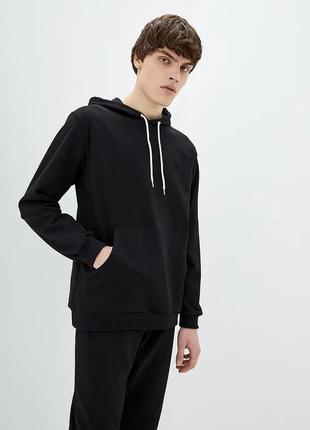 Мужской спортивный костюм, худи + штаны чорный спортивный костюм