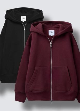 Детская черная кофта на молнии zara худи на замке р. 140, 9-10 р