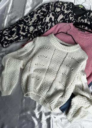 Нежный белый свитер паутинка primark