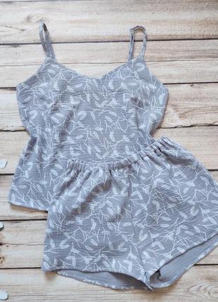 Серая муслиновая пижамка. колорски