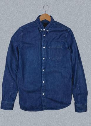 Чоловіча рубашка сорочка джинсова синя бавовна h&m мужская розмір хс с размер xs s купить купити