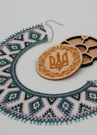 Изысканное ожерелье силянка ручной работы с чешского бисера preciosa
