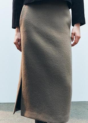 Шерстяная теплая юбка лимитированная студийная коллекция zara