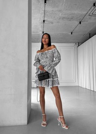 Женское легкое весеннее осеннее платье мини открытые плечи софт кружево