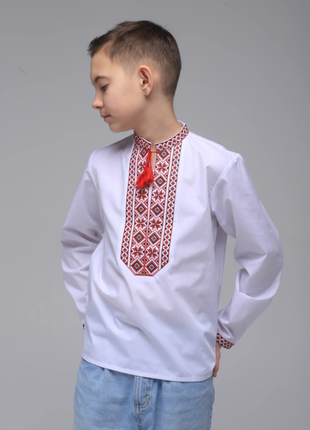 Вишиванка для хлопчика червона вишивка