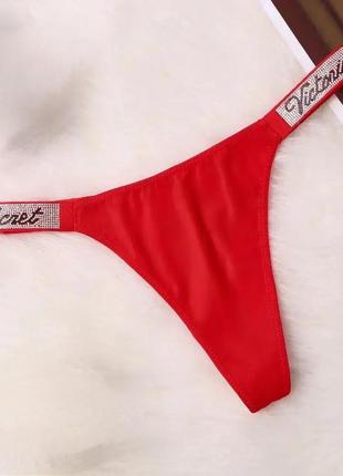 Трусики атласные красные victoria's secret very sexy bombshell