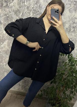 Рубашка рубашка черная оверсайз рубашка george