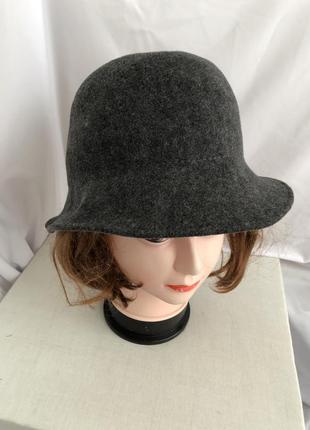 Шляпа 57 клош из серого фетра шерсть beverley edmondson2 фото